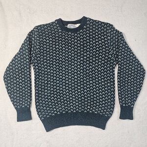 Environmental Clothing Wool Sweater Mens M Navy Blue VTG Made in USA